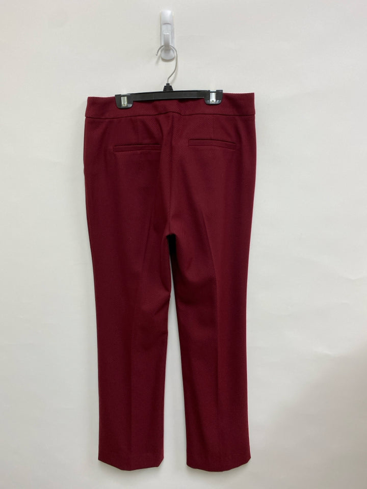 Trina Turk Size 6 Burgundy Ribbed Wide Leg Ladies Pants
