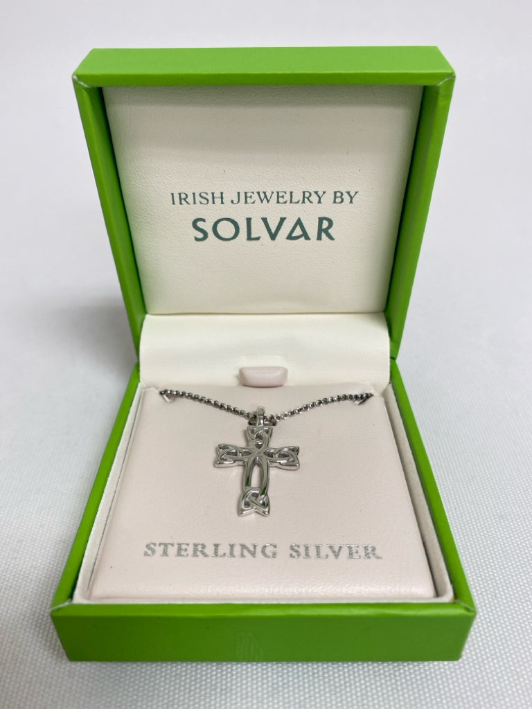 NEW/BOX Silver Cross Necklace