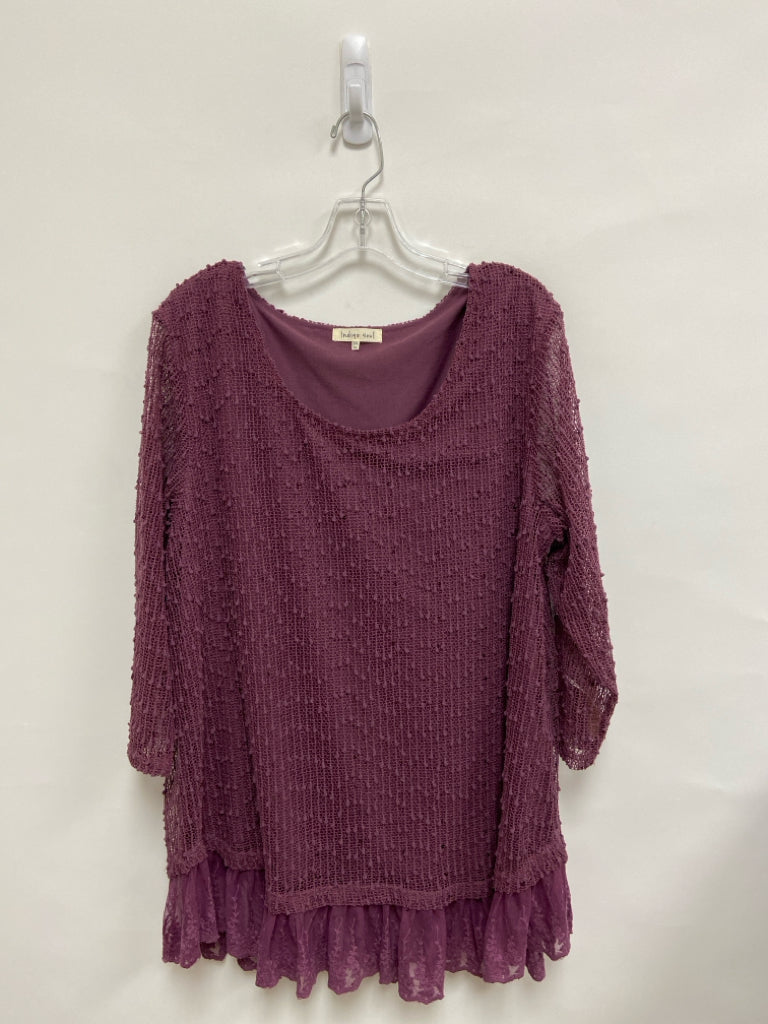 Indigo Soul  SIZE  2X Purple Swiss Dot Plus Size Top