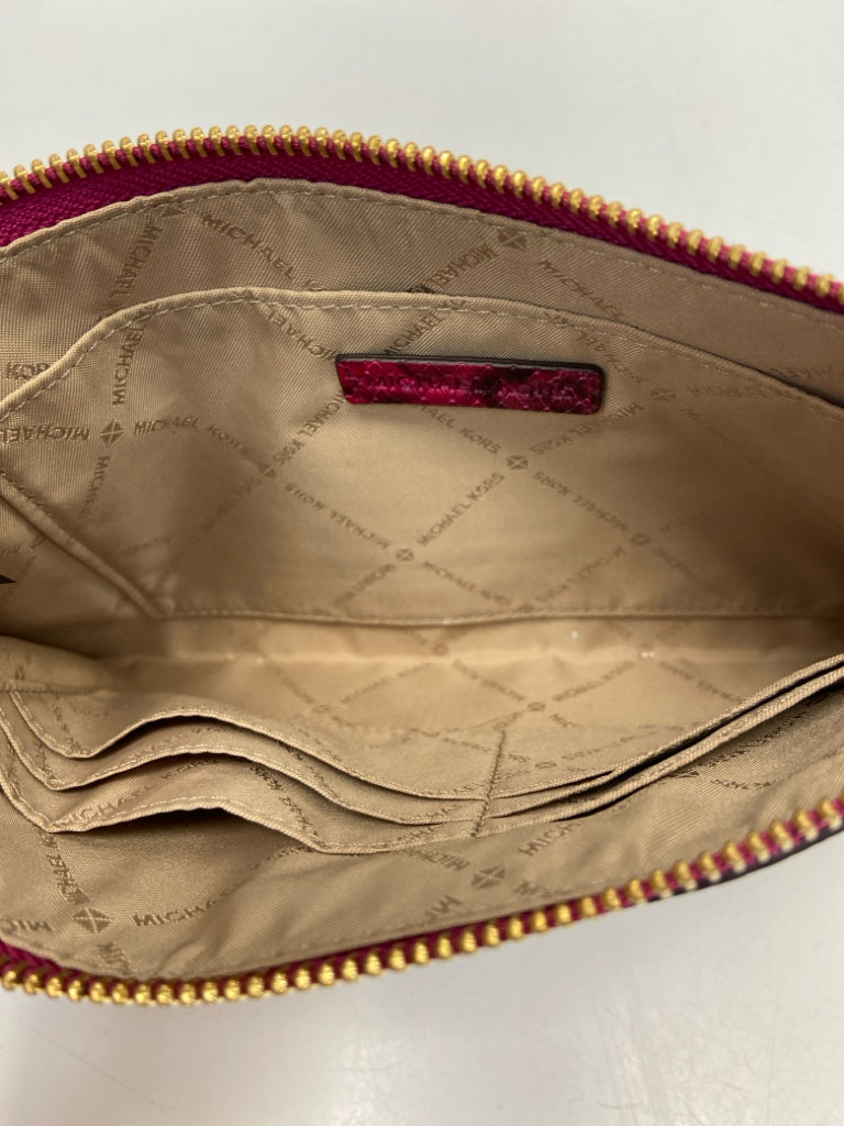 Michael Kors Fuchsia Black Snakeprint Wristlet