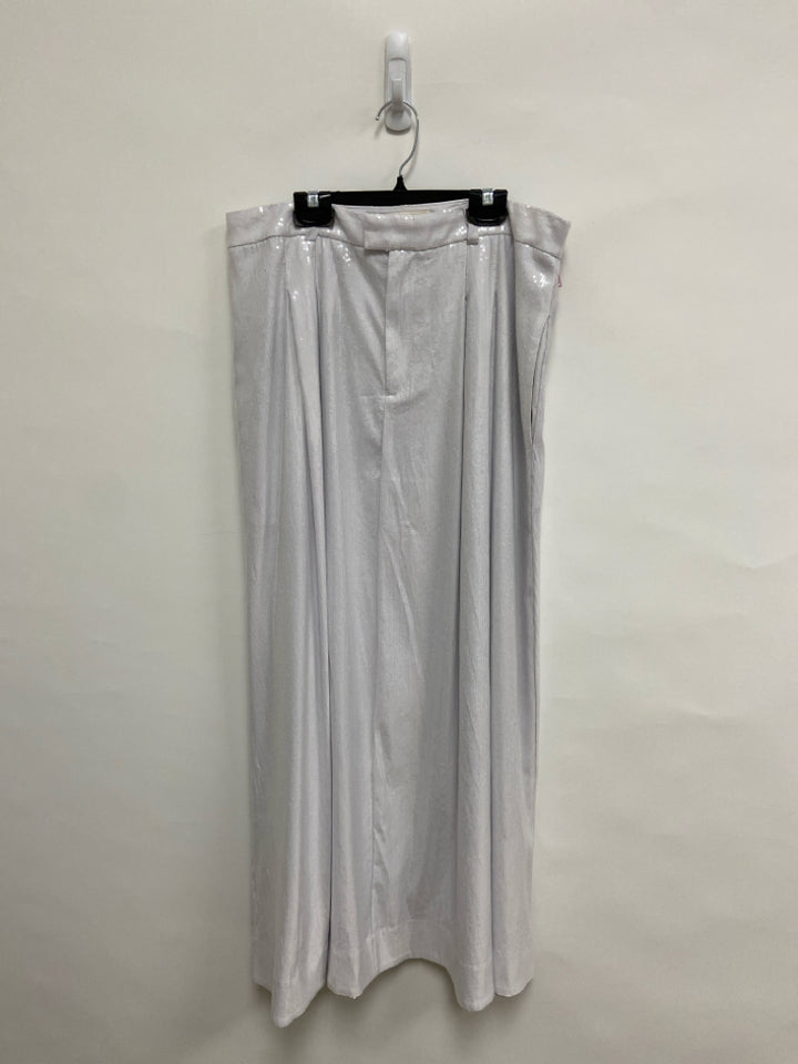 Anthropologie Size 14 White Sequins Pleated Ladies Skirt