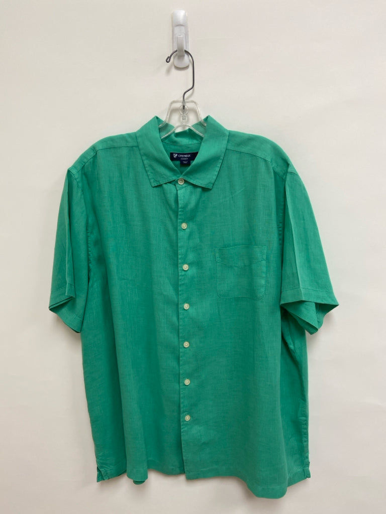 Cremieux Size XL Seafoam Button Up Linen Men&