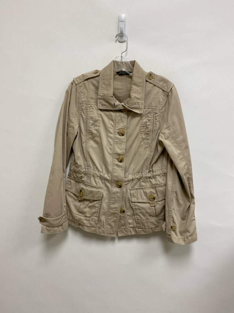 Eddie Bauer Size M Khaki Button Up Ladies Jacket