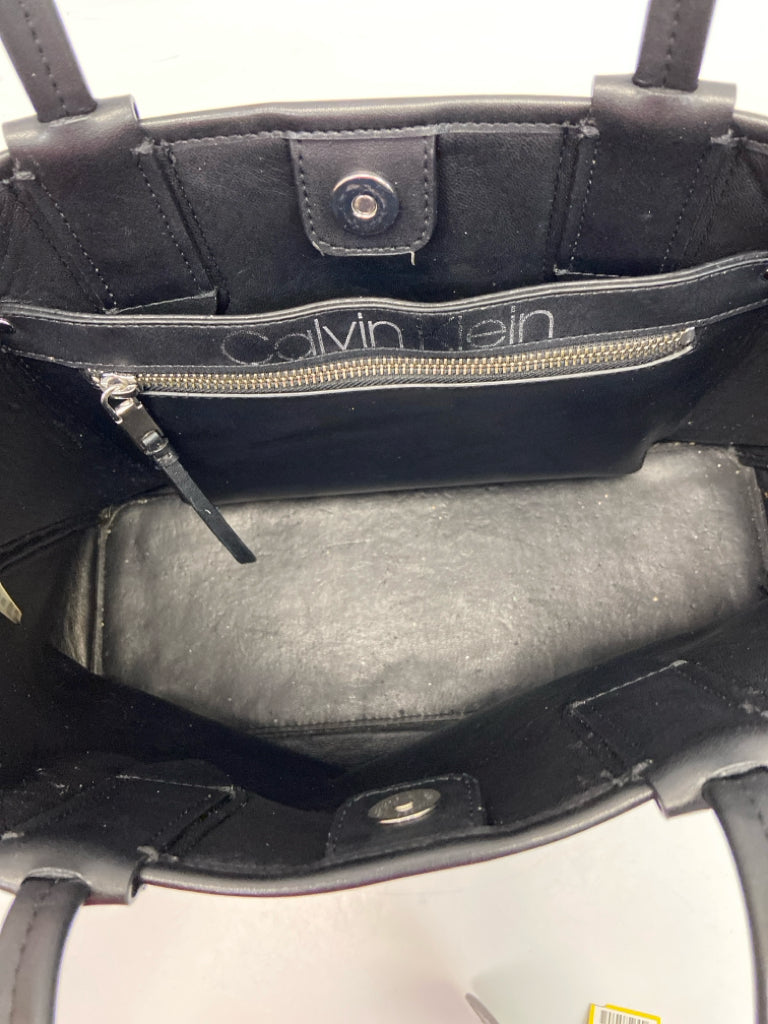 Calvin Klein Black Blue/Tan Woven Handbag