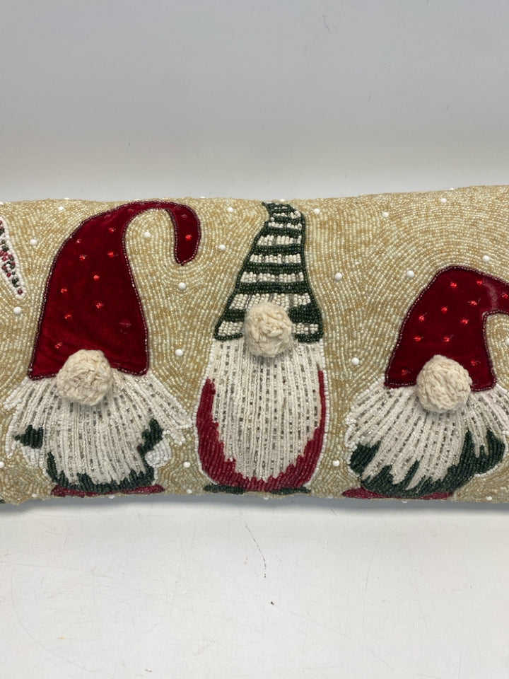Cream Green/Red Beaded Christmas