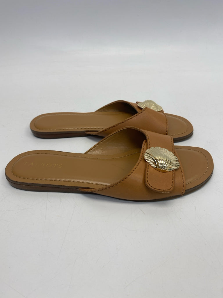 Talbots  Size 6.5 Brown Gold Shell(s) Sandals