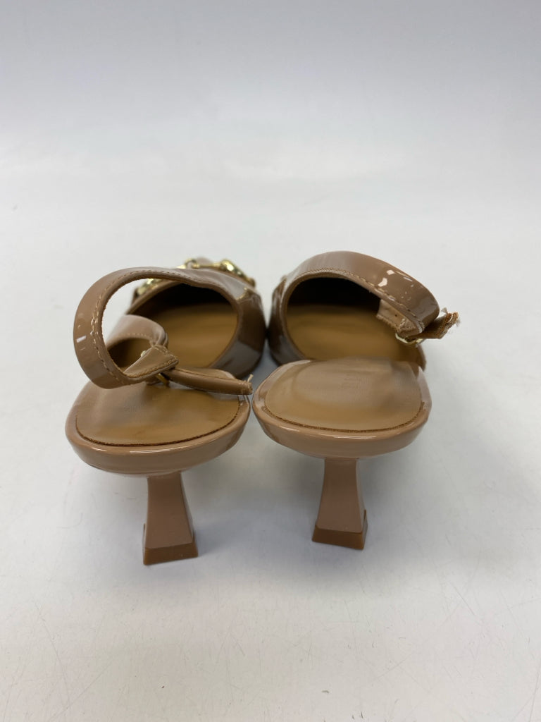 NWOT Billini US Shoe Size 7 Tan Gold Accent(s) Patent Heels