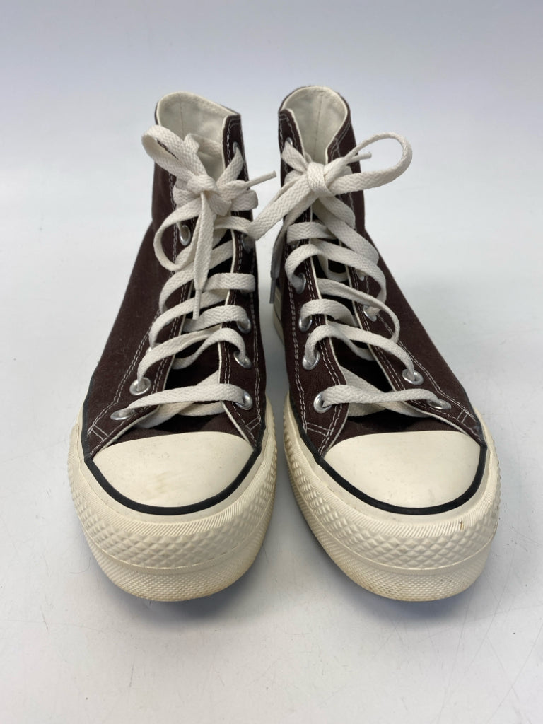 Converse US Shoe Size 8.5 Brown Lace-up Sneakers
