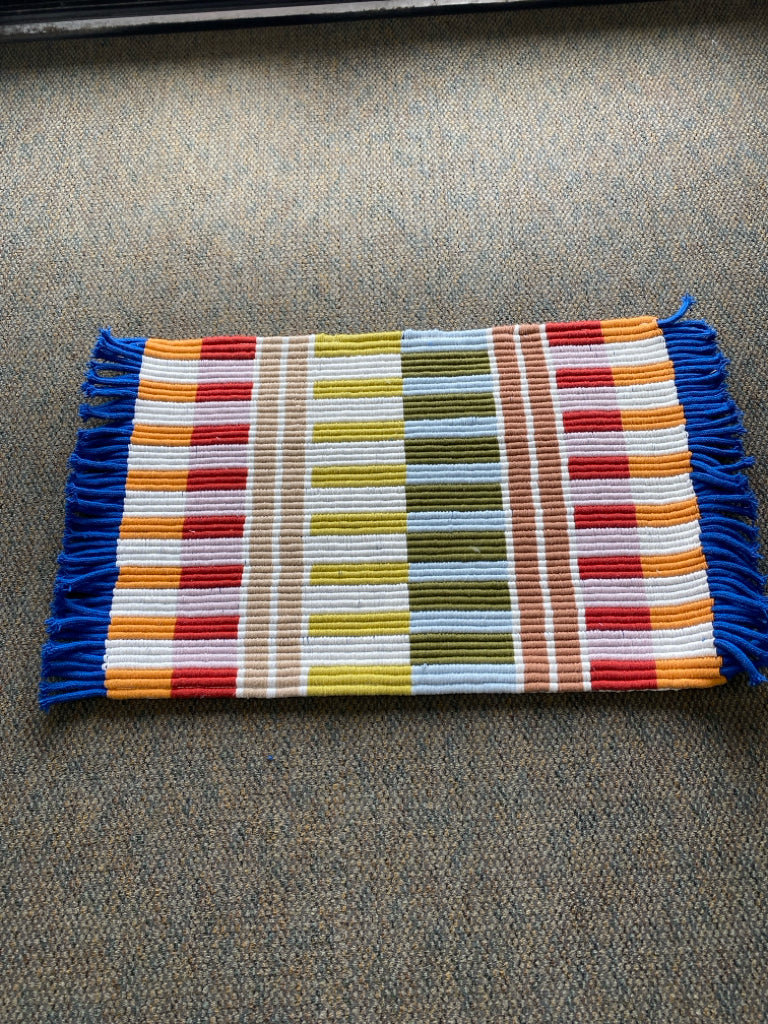 NEW Anthropologie Multi Color Blocks Rug