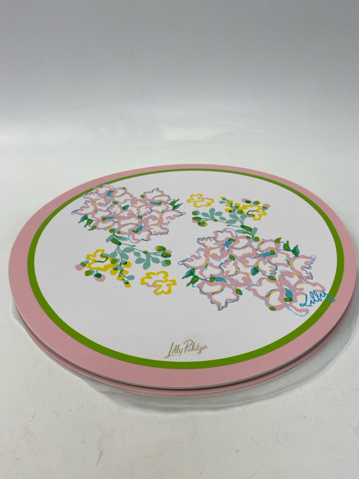 NEW LILLY PULITZER White Multi Color Reversible Placemats