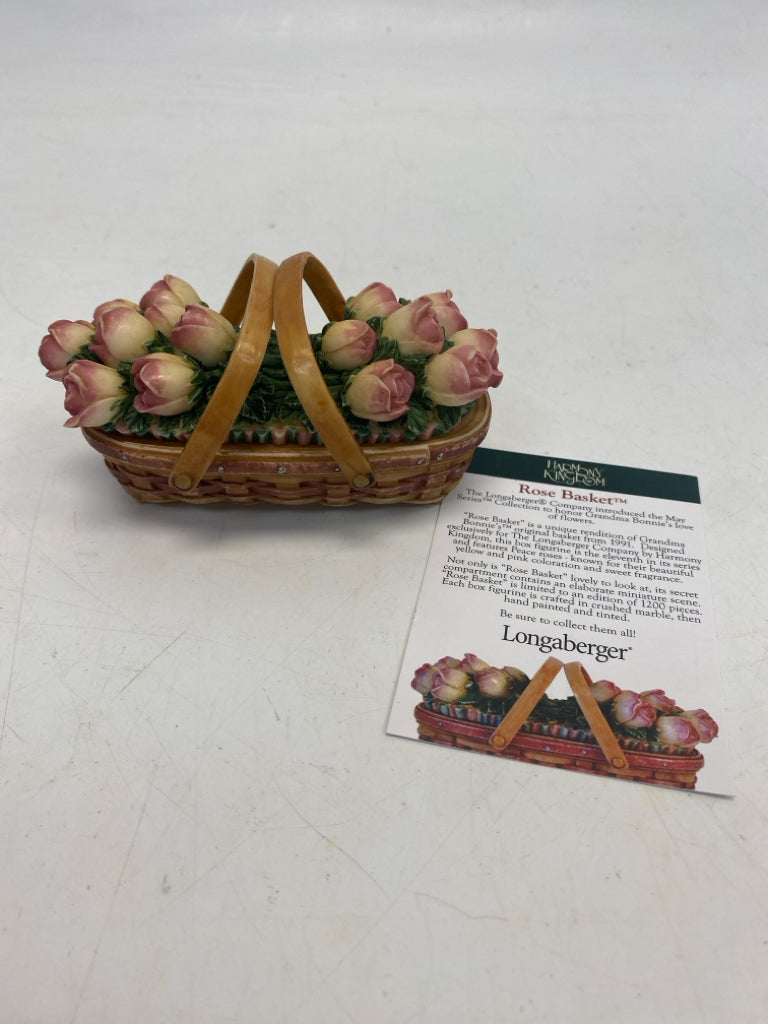 Longaberger Harmony Kingdom Rose Basket Mini Trinket  Box