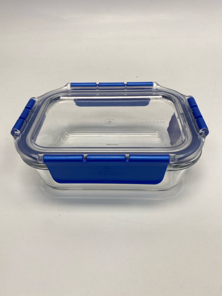 Lock &amp; Lock Clear Blue Glass Storage Container
