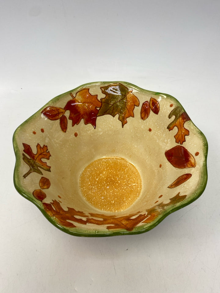 Tan Orange/Multi Leaves Ceramic Fall