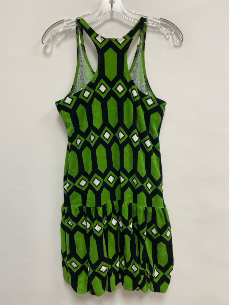 Tibi Size XS Green White/Black Geometric Sleeveless Ladies Dress