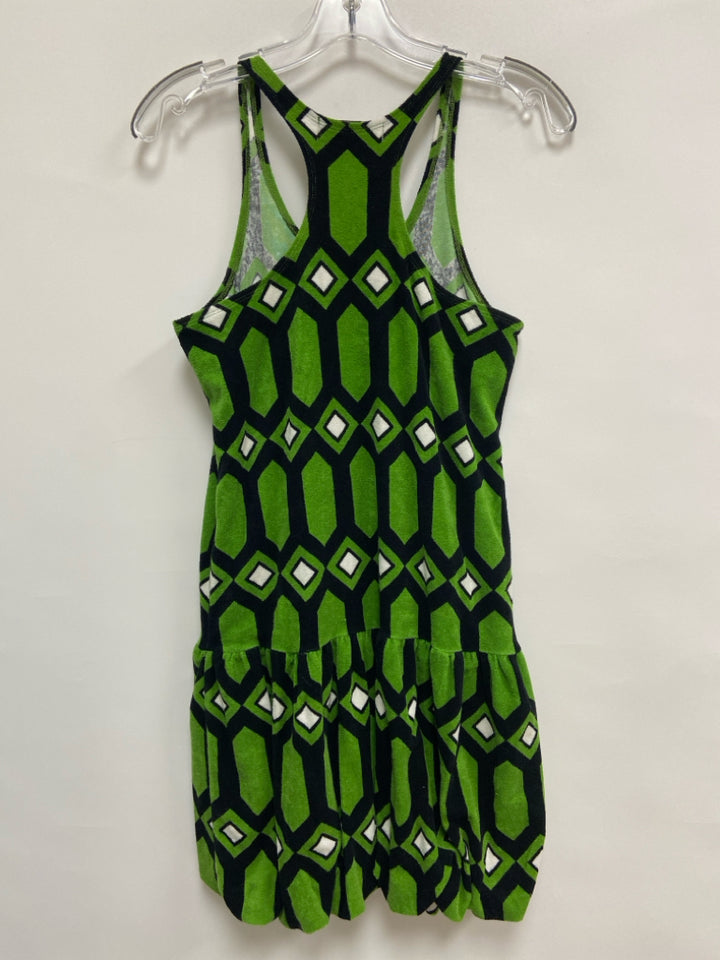 Tibi Size XS Green White/Black Geometric Sleeveless Ladies Dress