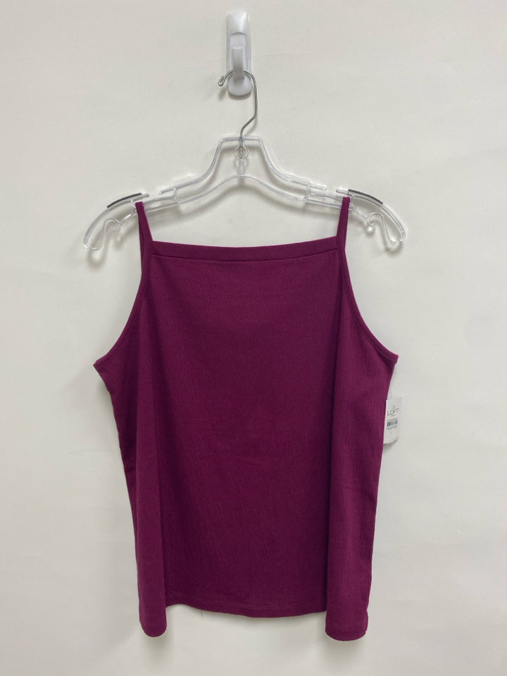 NWT LOFT Size L Cranberry Texture Tank Ladies Top