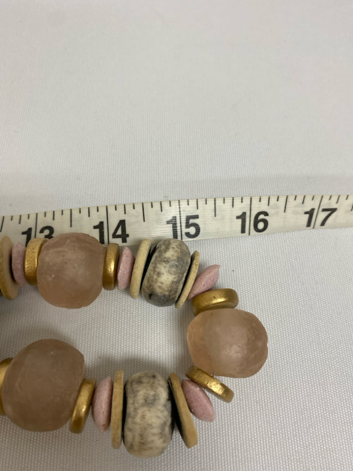 Pink/White Black/Cream Beaded Necklace