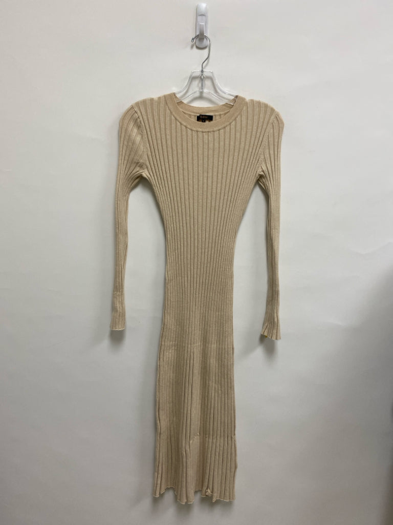 Quince Size S Cream Ribbed Maxi Ladies Dress
