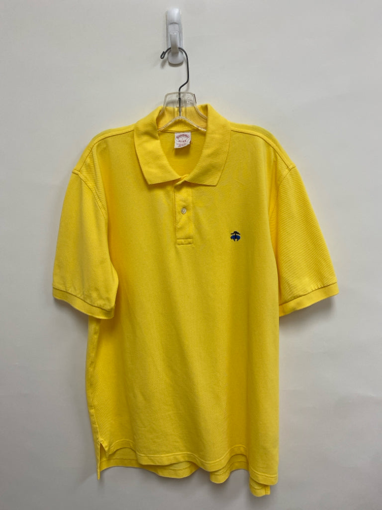 Brooks Brothers Size L Yellow Polo Men&