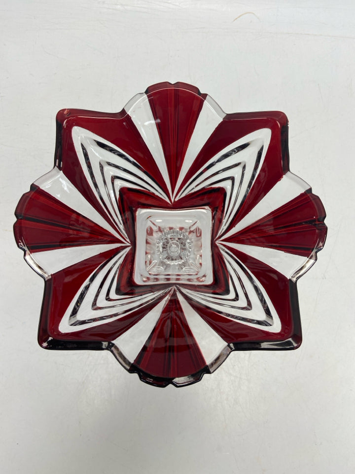 Dark Red Clear Glass Bowl(s)
