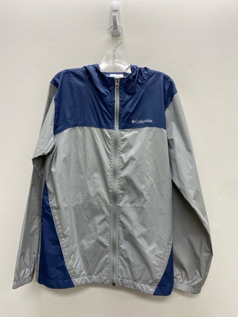Columbia SIZE 14/16 Blue/Gray Zip Down Hooded Boy&