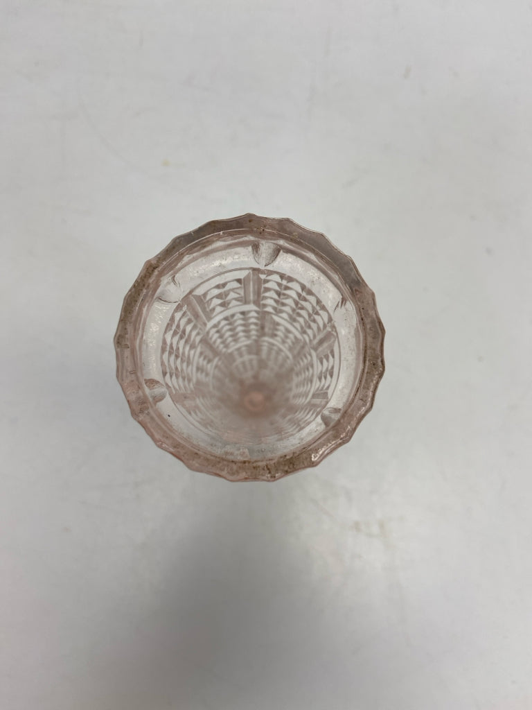 Pink Cut-Glass Vase