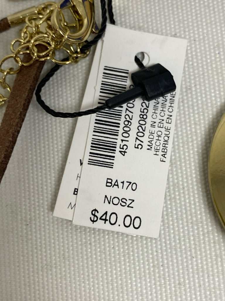NWT Wht House/Blk Mkt Gold Color Brown Shapes Necklace