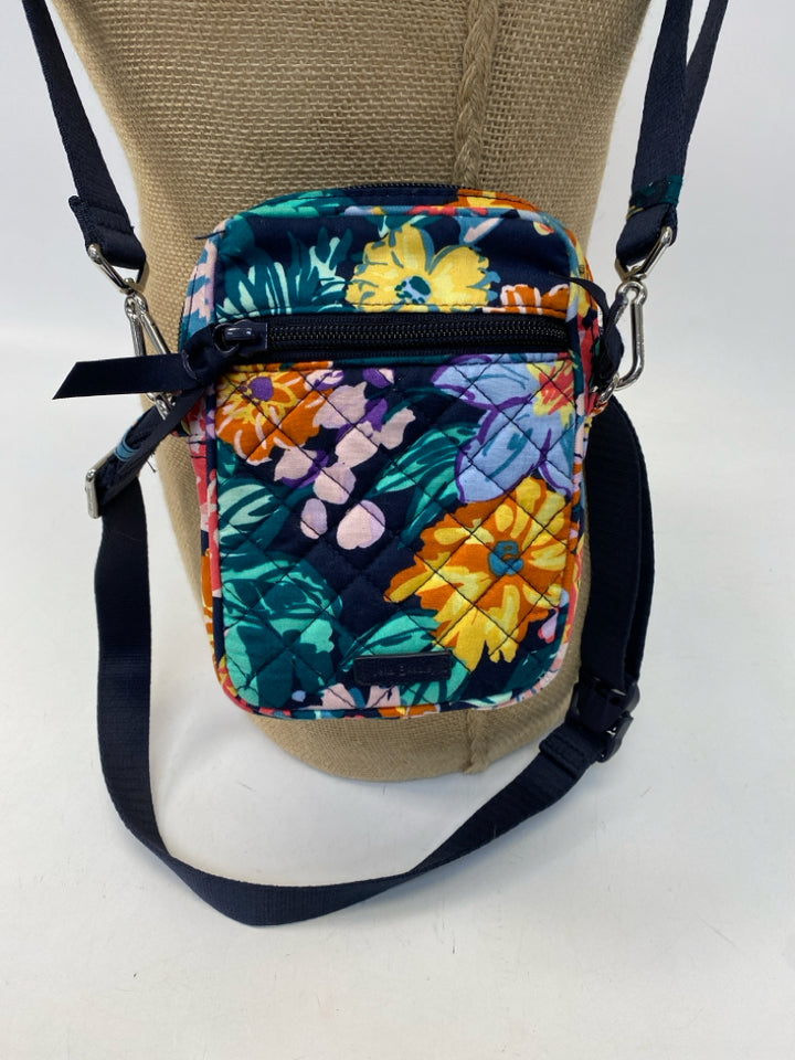 Vera Bradley Teal Green Multi-Color Flower(s) Crossbody