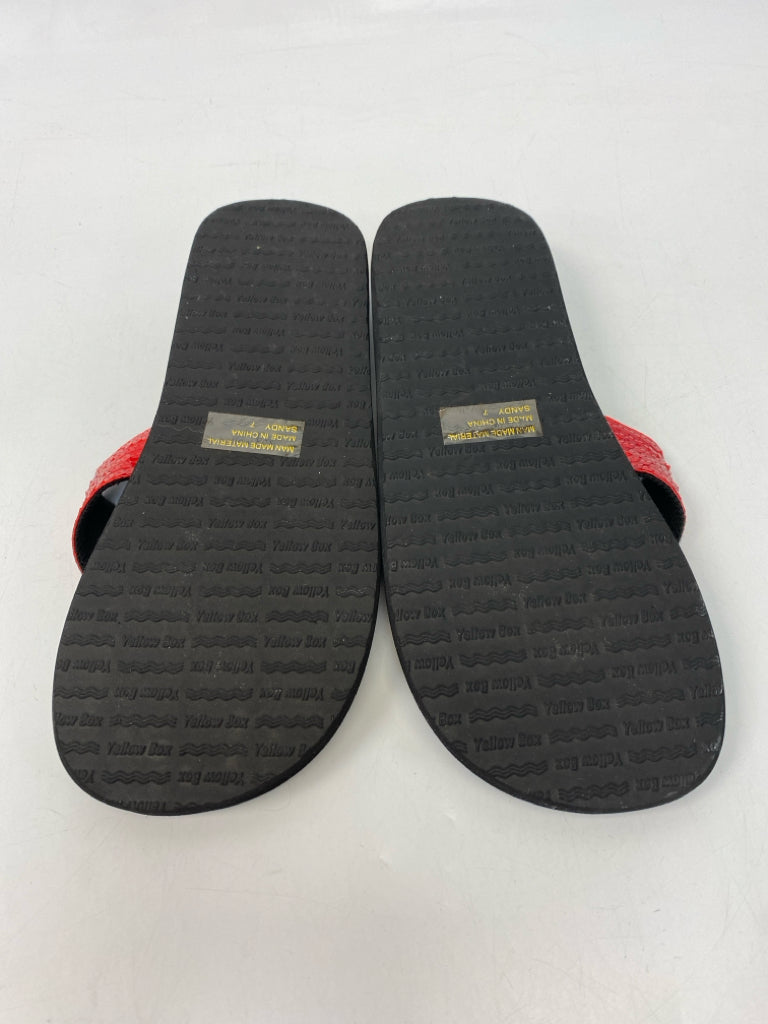 NWOT Yellow Box  Size 7 Red Sequined Sandals
