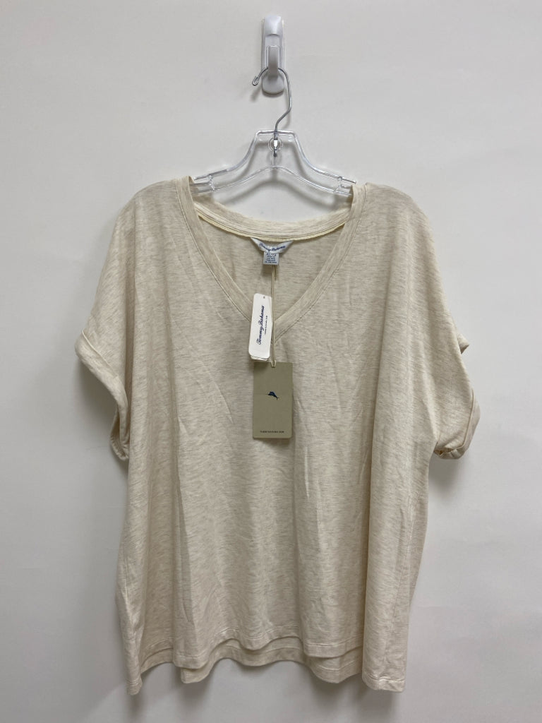 NWT Tommy Bahama Size XL Beige Heather V Neck Ladies Top