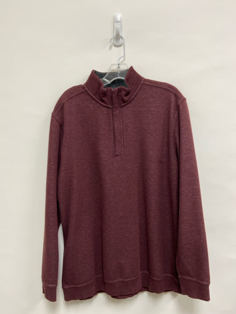 Walter Hagan Size L Burgundy Mottled Quarter Zip Men&