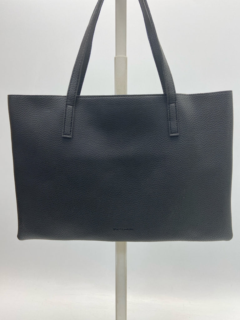 VINCE CAMUTO Black Vegan Leather Tote Bag