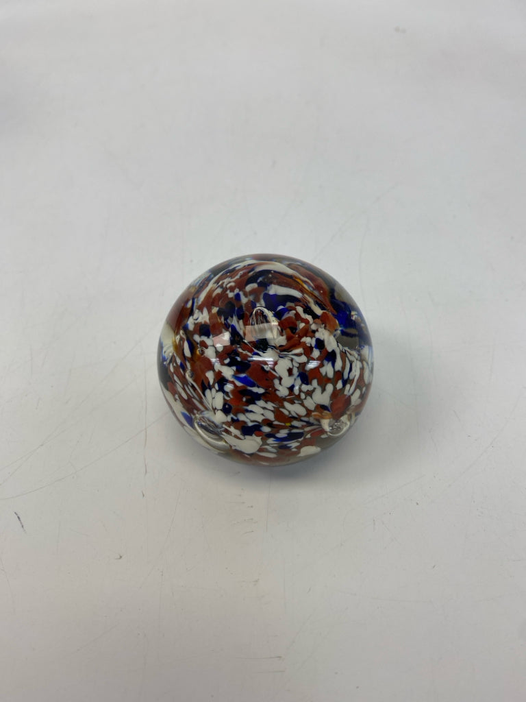 Clear Multi Color Glass Paperweight