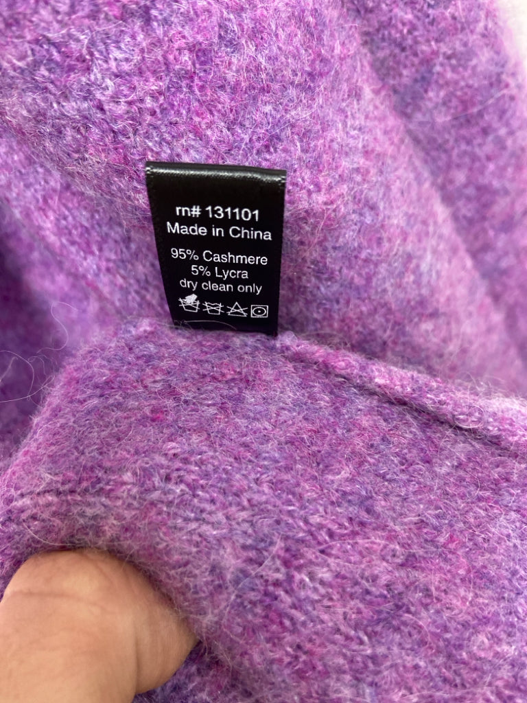 BERYLL Size OSFA Purple Drape Cashmere Blend Ladies Sweater