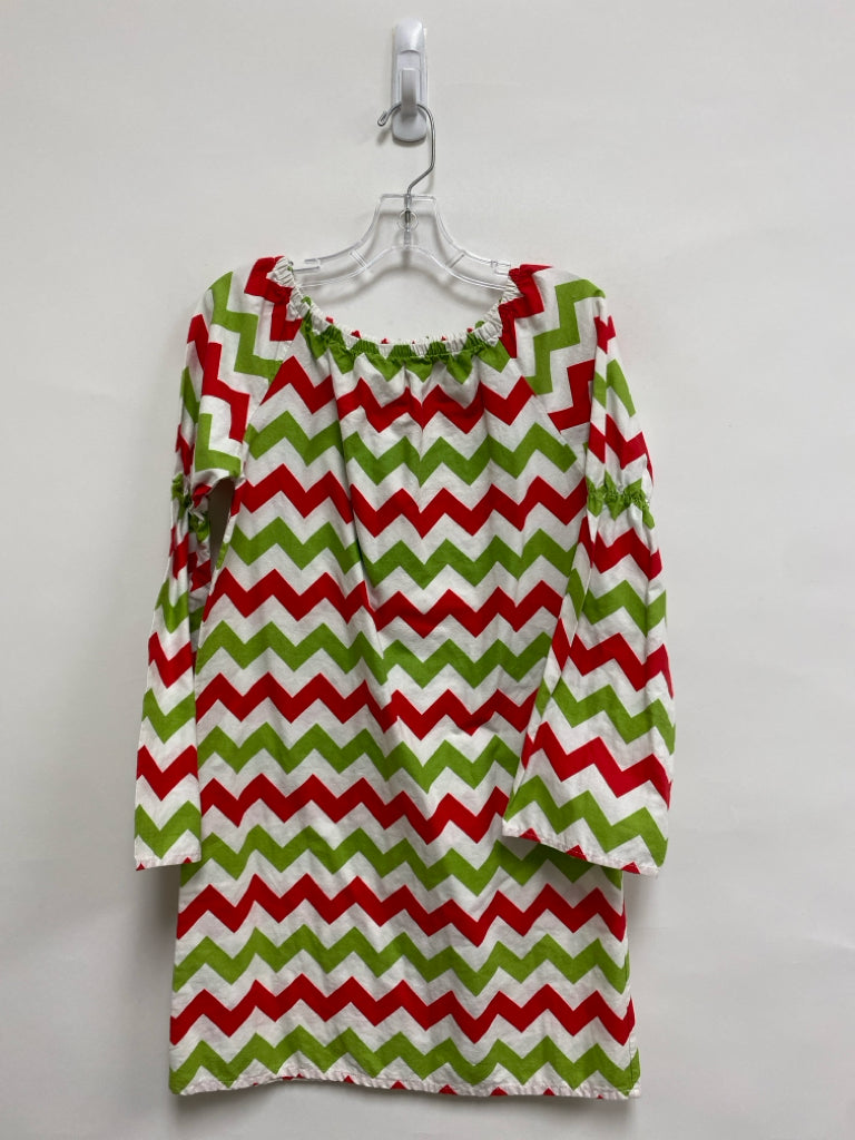 SIZE 9 White Green/Red Zig Zag Girl&