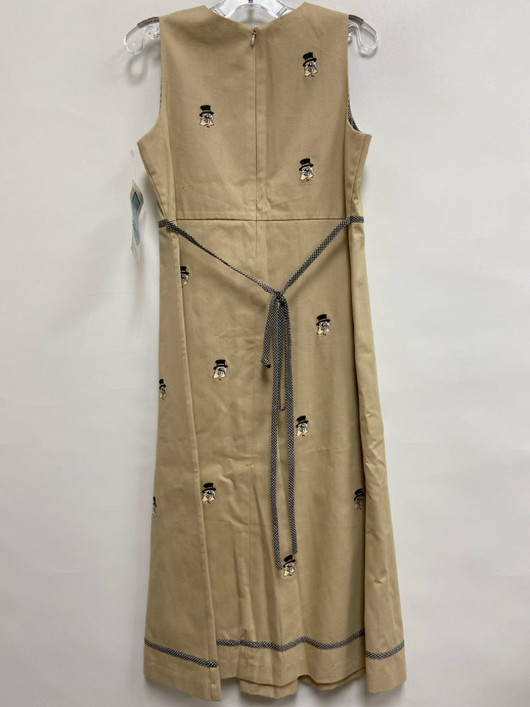 NWT VIVE LA FETE SIZE 12 Tan Black Wake Forest Sleeveless Girl&