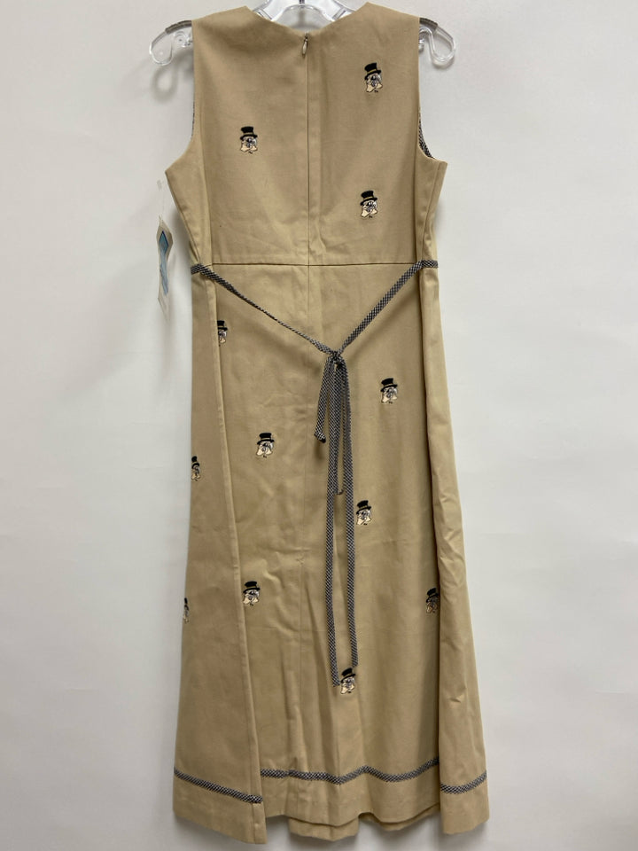 NWT VIVE LA FETE SIZE 12 Tan Black Wake Forest Sleeveless Girl&