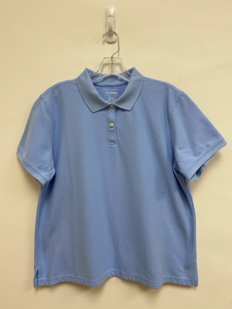 L L Bean Size XL Powder Blue Polo Ladies Top
