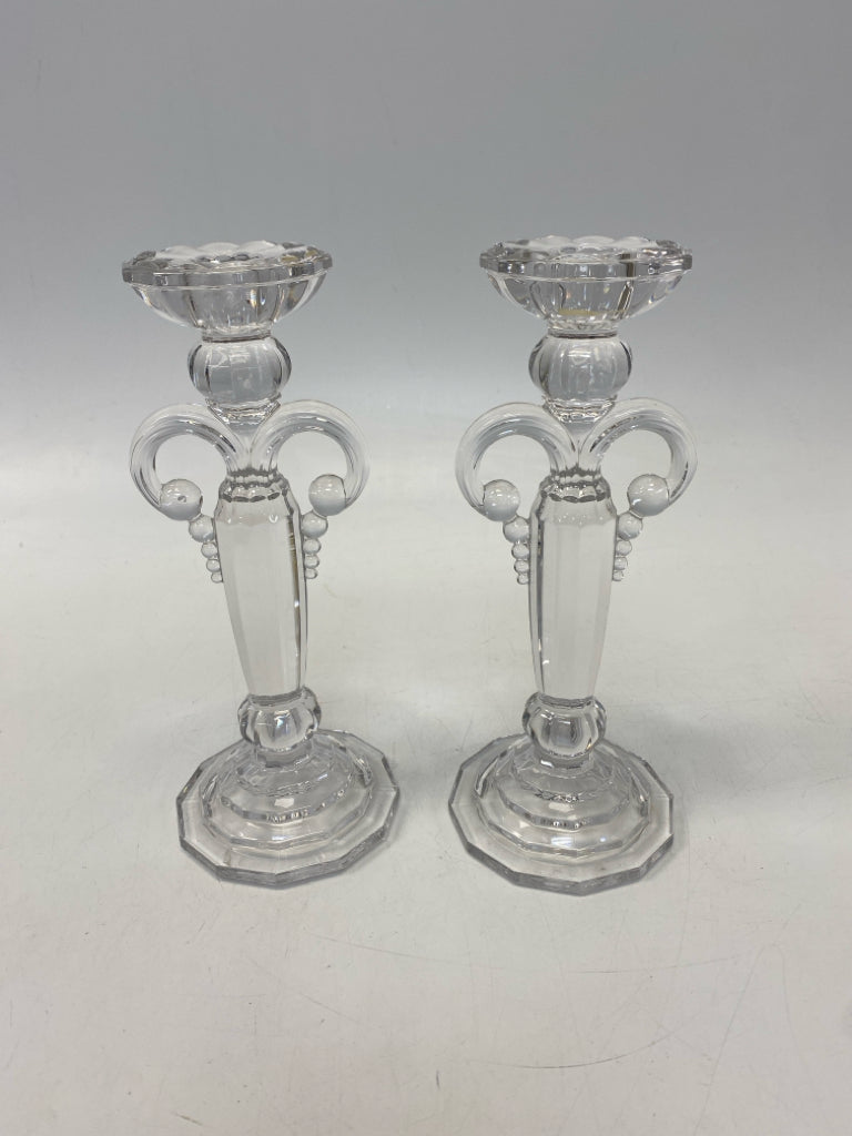 Clear Ornate Crystal Candleholder(s)