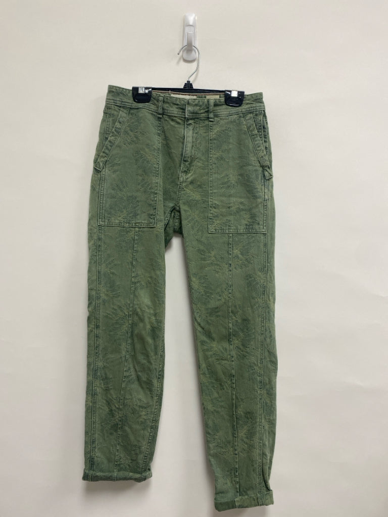 Anthropologie Size 25 Olive Green Embossed Ladies Pants