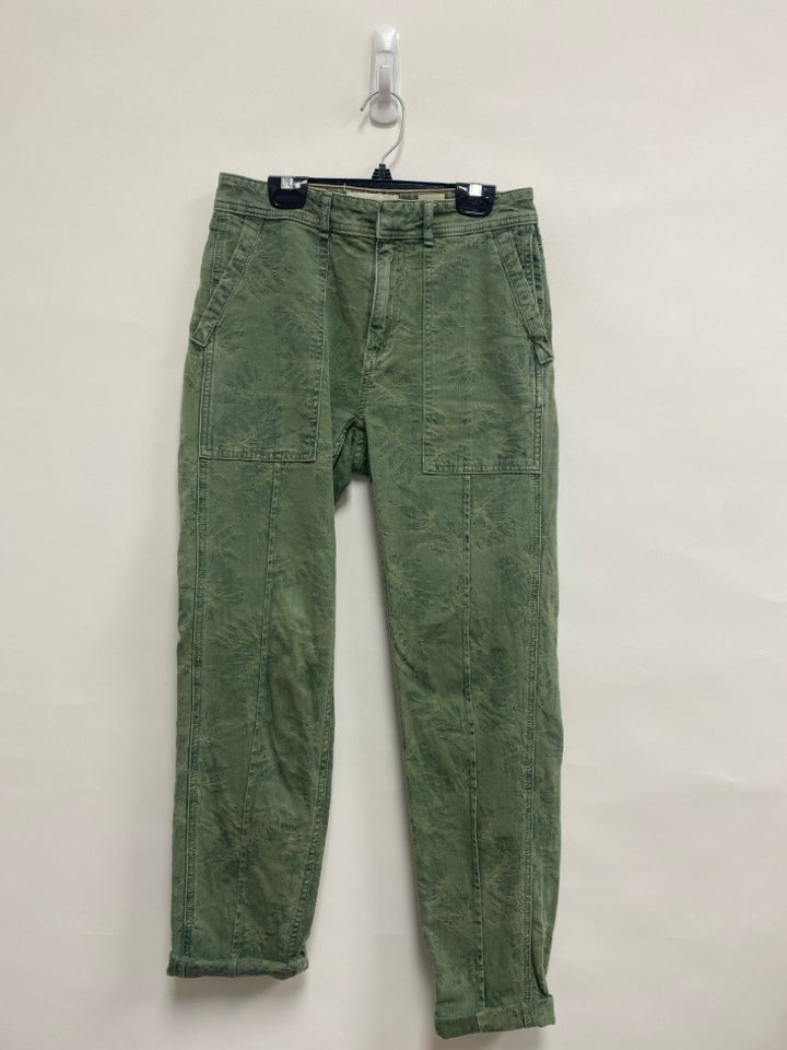 Anthropologie Size 25 Olive Green Embossed Ladies Pants