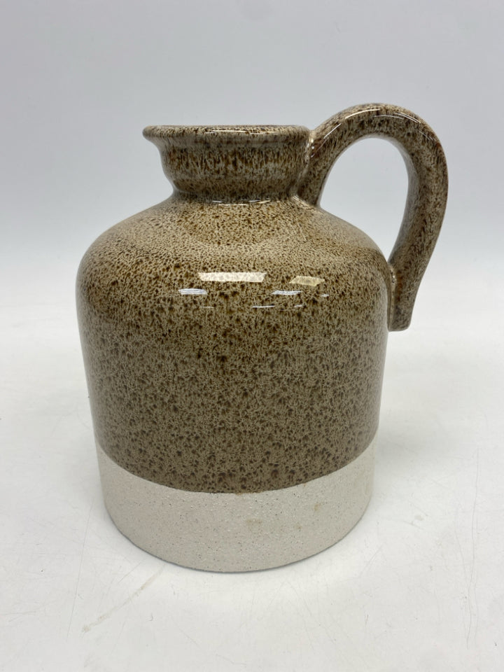 Brown Cream Speckles Ceramic Vase