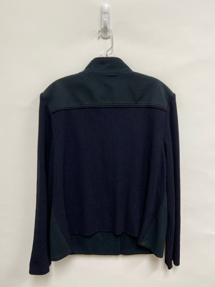 St. John Sport Size XL Black Navy Double-Breasted Wool Blend Ladies Jacket