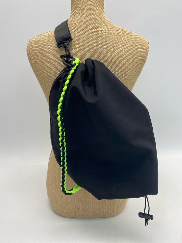 Black Neon Green Braided Backpack