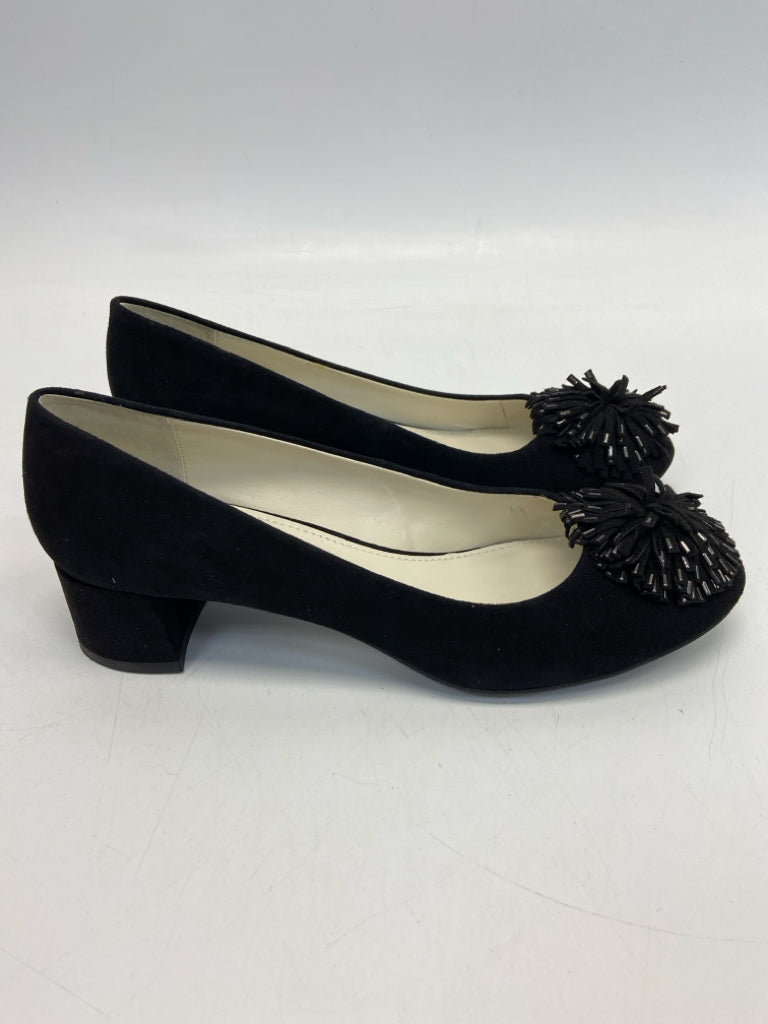 Anne Klein  Size 8 Black Pom Pom Heels