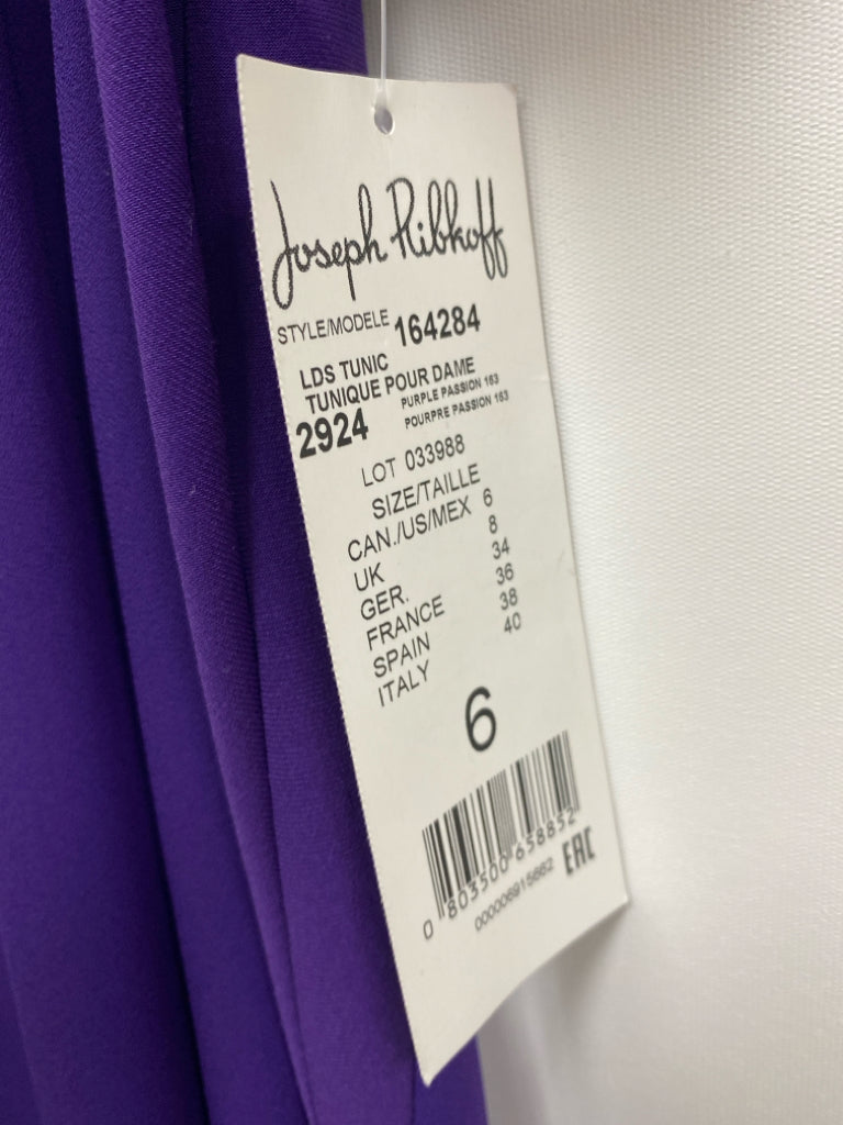 NWT joseph ribkoff Size 6 Purple Cold Shoulder Ladies Top