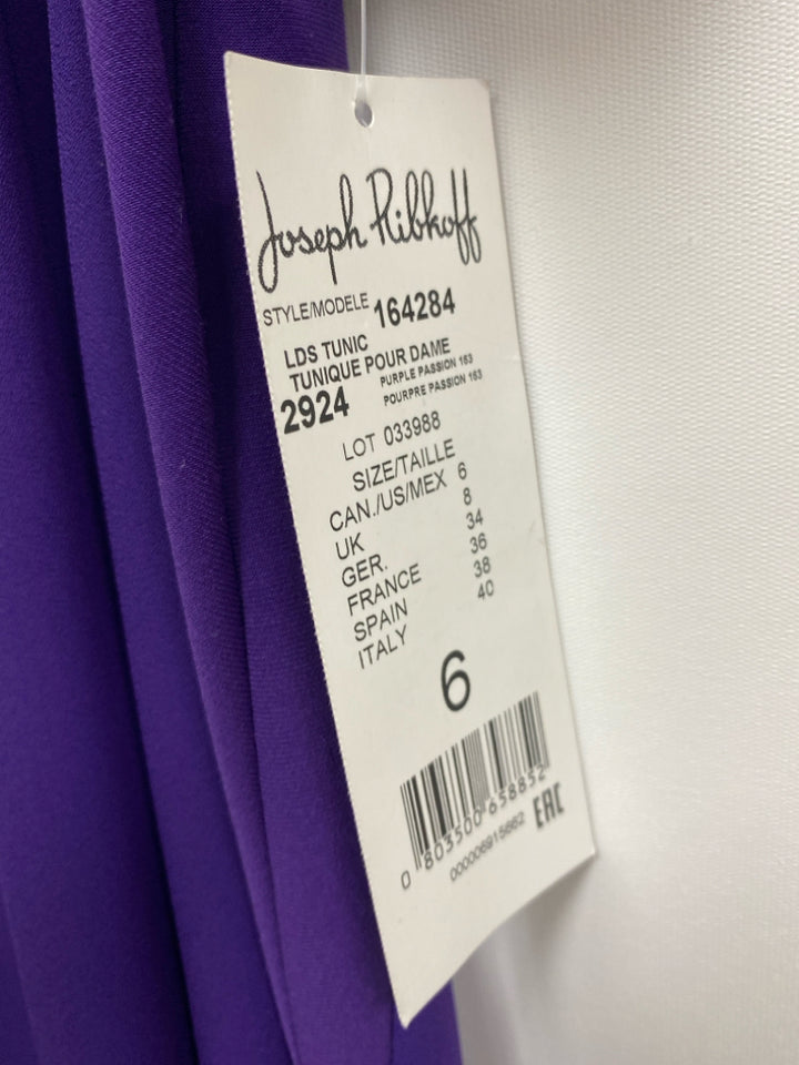 NWT joseph ribkoff Size 6 Purple Cold Shoulder Ladies Top