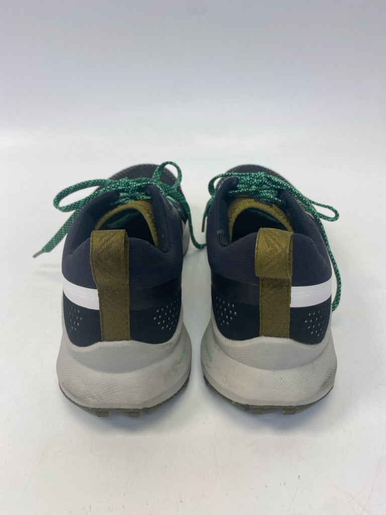 Nike US Shoe Size 10 Black/Green Lace-up Sneakers