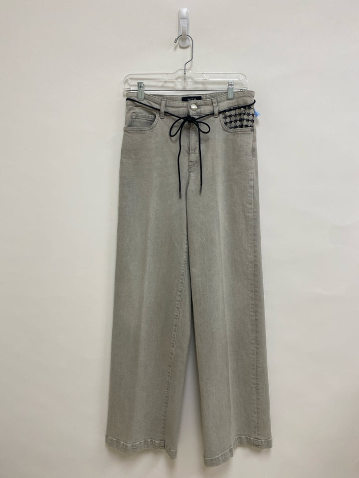 Size 6 Gray Beaded Wide Leg Ladies Jeans
