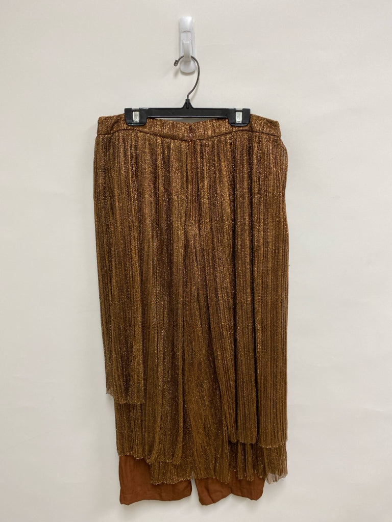 Maeve Size 6 Copper Shimmery Pull-on Metallic Ladies Pants